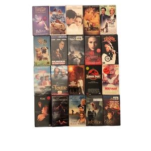 Bundle of 19 VHS Cassette Tape Vintage Movies